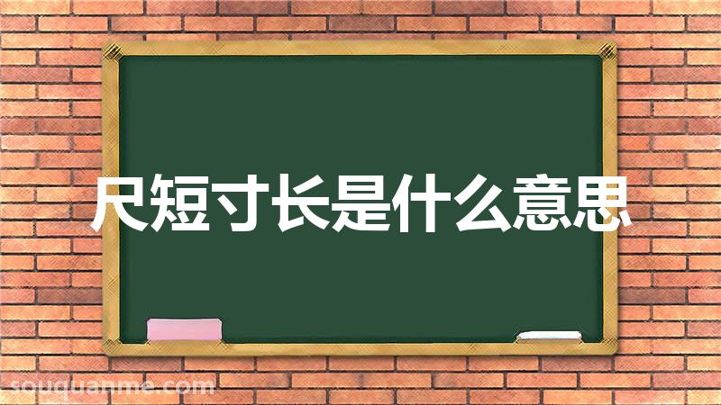 尺短寸长是什么意思 尺短寸长的拼音 尺短寸长的成语解释